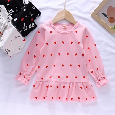 CM C&M WODRO Baby Girl Clothes Valentines Day Toddler Outfit Love Shirt Ruffle Long Sleeve Sweatshirts Top Pants Legging Set in Kuwait