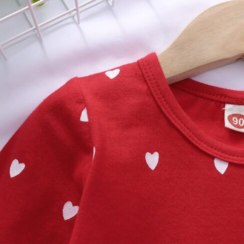 CM C&M WODRO Baby Girl Clothes Valentines Day Toddler Outfit Love Shirt Ruffle Long Sleeve Sweatshirts Top Pants Legging Set in Kuwait