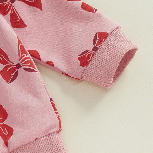 Toddler Baby Girl Valentine's Day Outfits Letter Print Flying Sleeve Sweatshirt with Heart Pattern Pants Headband in Saudi Arabia