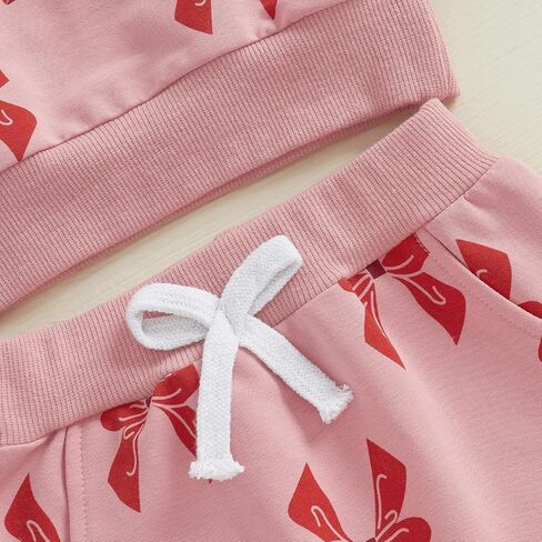 Toddler Baby Girl Valentine's Day Outfits Letter Print Flying Sleeve Sweatshirt with Heart Pattern Pants Headband in Saudi Arabia