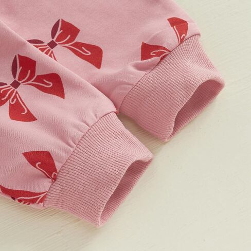 Toddler Baby Girl Valentine's Day Outfits Letter Print Flying Sleeve Sweatshirt with Heart Pattern Pants Headband in Saudi Arabia