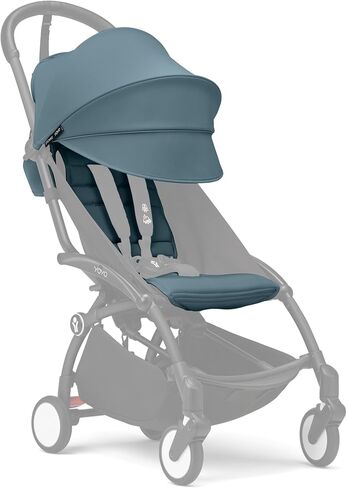 Stokke YOYO 6+ Color Pack, Aqua - Textiles Only: Seat Pad, Extendable Canopy & Zipped Back Pocket - Requires YOYO3 Frame (Sold Separately) in Kuwait