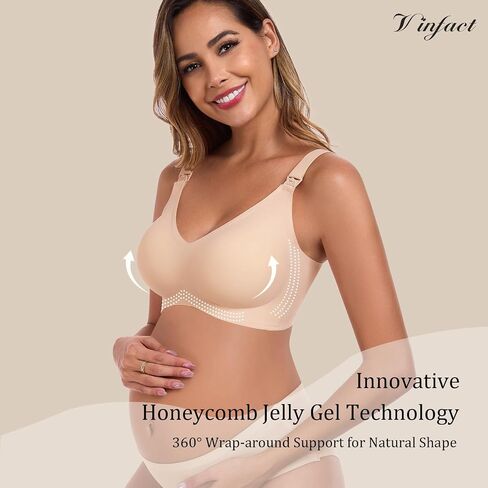 Vinfact 3 Pack Nursing Bras for Breastfeeding Comfort Maternity Bras for Pregnancy Wireless Seamless Breastfeeding Bras in Saudi Arabia