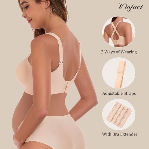 Vinfact 3 Pack Nursing Bras for Breastfeeding Comfort Maternity Bras for Pregnancy Wireless Seamless Breastfeeding Bras in Saudi Arabia