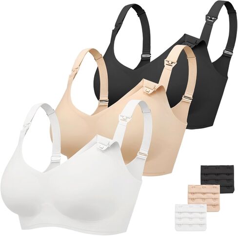 Vinfact 3 Pack Nursing Bras for Breastfeeding Comfort Maternity Bras for Pregnancy Wireless Seamless Breastfeeding Bras in Saudi Arabia