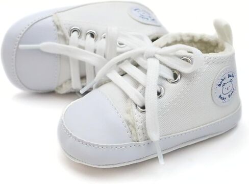 Baby Learning Shoes, Bear Style Canvas Shoes with Polar Fleece Lining, Warm & Non-Slip, Autumn and Winter in Saudi Arabia