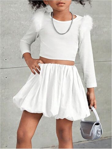 MakeMeChic Toddler Girls Skirt Bubble Mini Skirts Ruffle Skirts Girls Clothes in Saudi Arabia