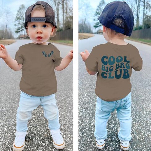 BOUTIKOME Big Brother Shirts Toddler Baby Boy Cool Big Bro Club T-Shirt Summer Tees Announcement Outfit Short Sleeve Tops in Saudi Arabia
