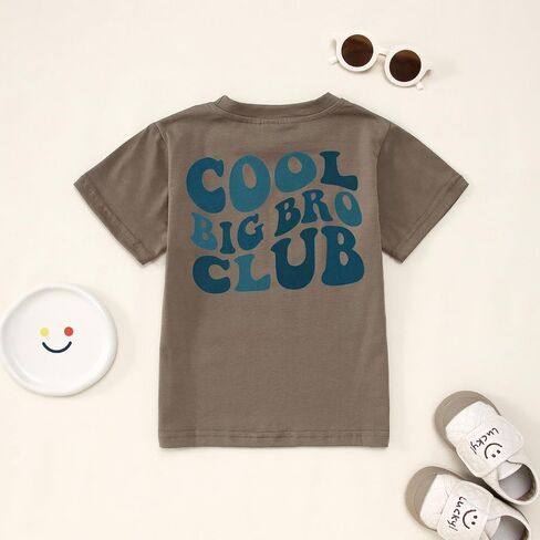 BOUTIKOME Big Brother Shirts Toddler Baby Boy Cool Big Bro Club T-Shirt Summer Tees Announcement Outfit Short Sleeve Tops in Saudi Arabia