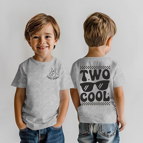 Two Cool Birthday Shirt 2nd Birthday Boy Tshirt 2 Year Old Toddler Boys Second Bday Party Short Sleeve Outfits Tops in Kuwait