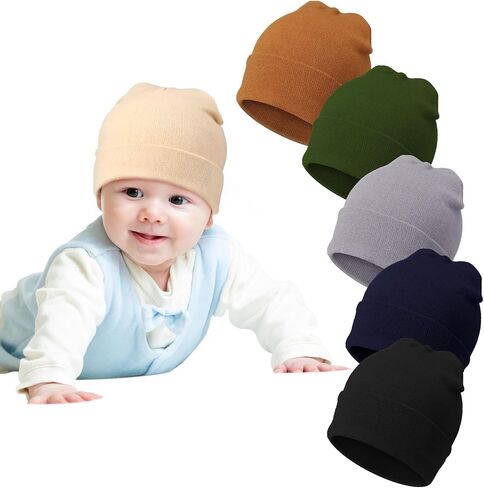 Geyoga 6 Pack Baby Beanie Hats Soft Cozy Knit Beanies for Toddler Boys Girls 6-24 Months in Saudi Arabia