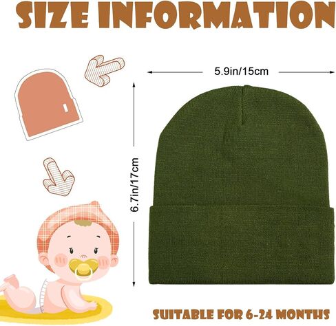 Geyoga 6 Pack Baby Beanie Hats Soft Cozy Knit Beanies for Toddler Boys Girls 6-24 Months in Saudi Arabia