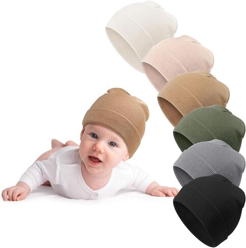 Geyoga 6 Pack Baby Beanie Hats Soft Cozy Knit Beanies for Toddler Boys Girls 6-24 Months in Saudi Arabia