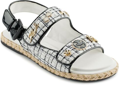 KARL LAGERFELD Women's Cushioned Insole Everyday Charlay-Ankle Strappy Sandal Flat in Saudi Arabia