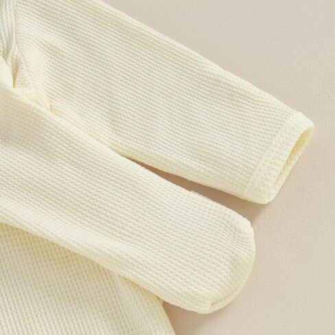 Newborn Baby Girl Clothes Footie Ruffle Trim Zipper Romper Jumpsuit Bodysuit Headband Coming Home Hospital Outfits in Kuwait