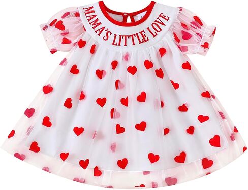 Toddler Baby Girl Valentines Dress My First Valentines Day Outfit Princess Heart Dresses Kids Dresses Casual Clothes in Saudi Arabia