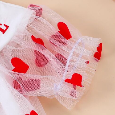 Toddler Baby Girl Valentines Dress My First Valentines Day Outfit Princess Heart Dresses Kids Dresses Casual Clothes in Saudi Arabia
