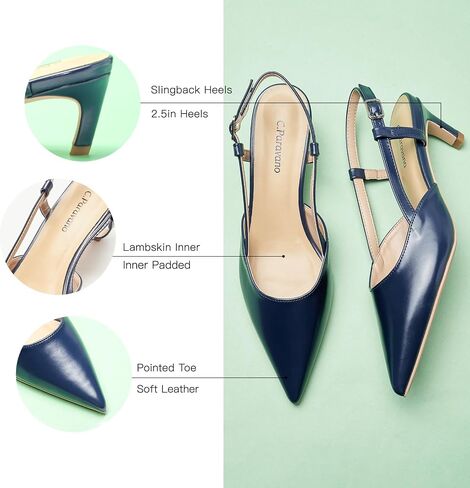C.Paravano Slingback Enels للنساء المدببة بأصابع إصبع القدم الصنادل مدببة الكعب المطبوع قطرة هريرة على حذاء مضخات العمل in Saudi Arabia