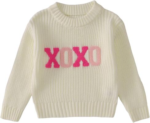 CM C & M Wodro Toddler Baby Girl Xoxo Sweater Sweater Kid Valentines متماسكة الأكمام طويلة الأكمام اللطيفة ملابس دافئة لطيفة 2-6 سنوات in Kuwait