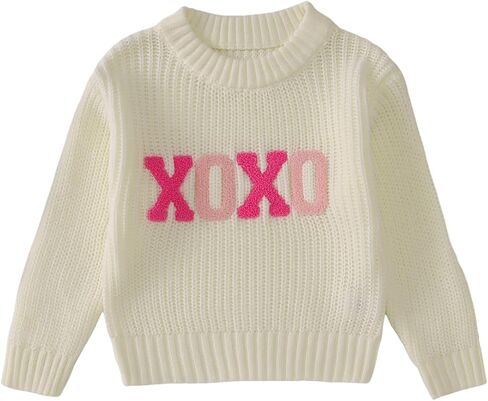 CM C & M Wodro Toddler Baby Girl Xoxo Sweater Sweater Kid Valentines متماسكة الأكمام طويلة الأكمام اللطيفة ملابس دافئة لطيفة 2-6 سنوات in Kuwait