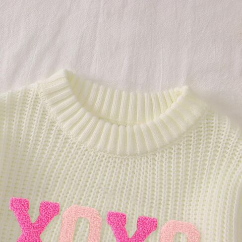 CM C & M Wodro Toddler Baby Girl Xoxo Sweater Sweater Kid Valentines متماسكة الأكمام طويلة الأكمام اللطيفة ملابس دافئة لطيفة 2-6 سنوات in Kuwait