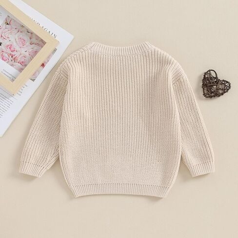 Newborn Baby Girl Valentines Sweater Heart Embroidery Long Sleeve Knitted Pullovers Cute Fall Winter Clothes in Saudi Arabia