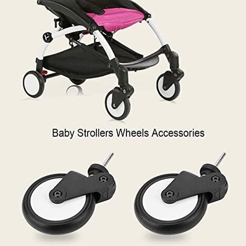 Baby Strollers Rubber Wheels, Baby Strollers Front/Back Wheels Replacement Accessories for Yoya Vovo Wheel Kids Carriage with Tools(1 Pair Front Wheel) in Saudi Arabia