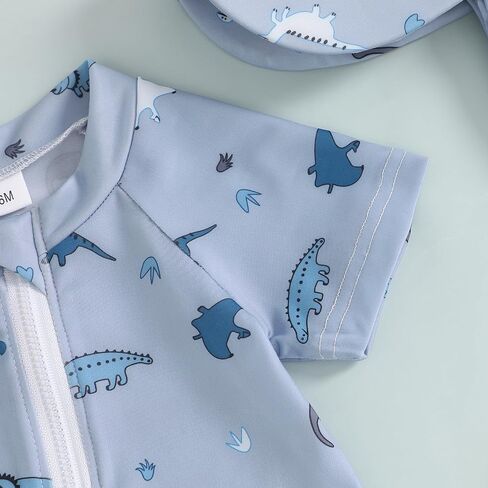 Baby Boy Girl Swimsuit One Piece Short Sleeve Rash Guard Zipper Swimwear Toddler Bathing Suit Infant Beach Outfits in Saudi Arabia