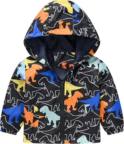Happy Cherry Toddler Baby Casual Cartoon Prints Windbreaker Hoodie Coat Lightweight Casual Jacket 1-5T in Kuwait