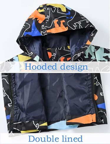 Happy Cherry Toddler Baby Casual Cartoon Prints Windbreaker Hoodie Coat Lightweight Casual Jacket 1-5T in Kuwait