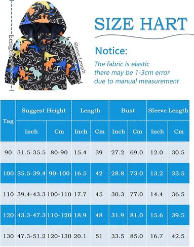 Happy Cherry Toddler Baby Casual Cartoon Prints Windbreaker Hoodie Coat Lightweight Casual Jacket 1-5T in Kuwait