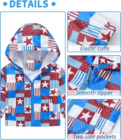 Happy Cherry Toddler Baby Casual Cartoon Prints Windbreaker Hoodie Coat Lightweight Casual Jacket 1-5T in Kuwait