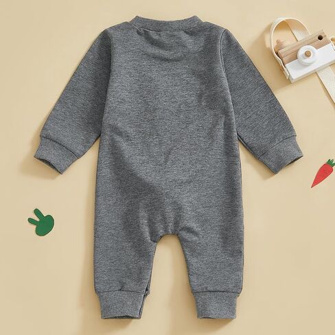 Easter Baby Boy Girl Outfit Embroidery Bunny Rompers Bunny Tail Jumpsuit Unisex Newborn Infant Easter Clothes in Kuwait