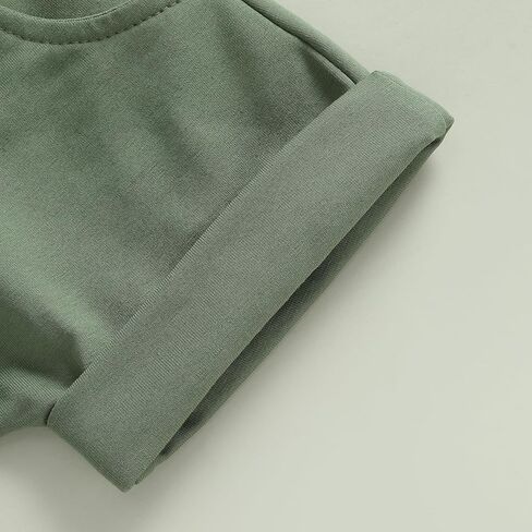 Kupretty Baby Boy Clothes Toddler Summer Funny Letter Graphic T-Shirt Shirts + Pockets Shorts Set Vintage Farm Outfit in Kuwait