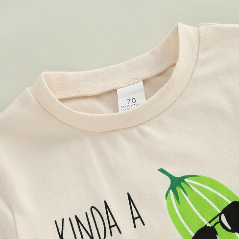 Kupretty Baby Boy Clothes Toddler Summer Funny Letter Graphic T-Shirt Shirts + Pockets Shorts Set Vintage Farm Outfit in Kuwait