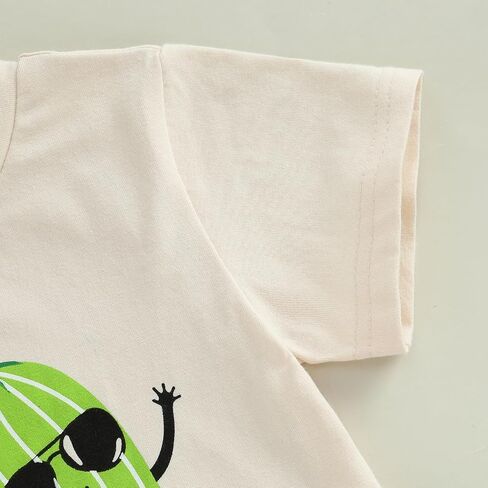 Kupretty Baby Boy Clothes Toddler Summer Funny Letter Graphic T-Shirt Shirts + Pockets Shorts Set Vintage Farm Outfit in Kuwait