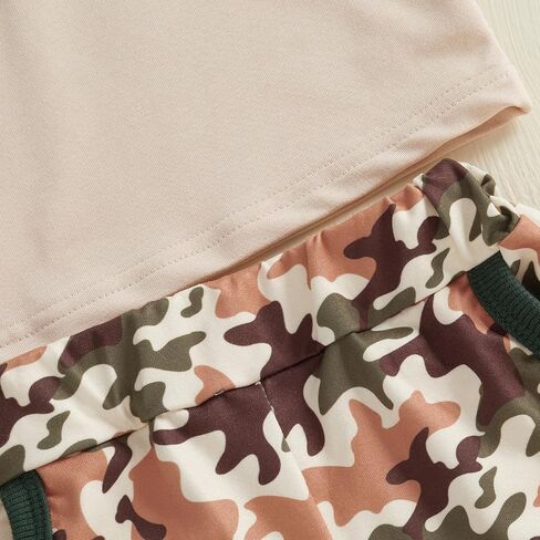 Toddler Baby Boy Summer Clothes Duck Print Short Sleeves T-Shirt Elastic Camouflage Shorts 2 Piece Outfit in Kuwait