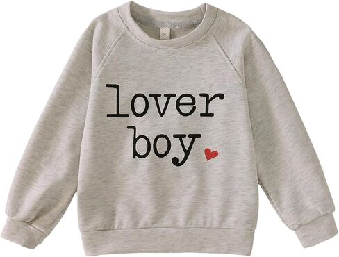 IZYJOY Toddler Baby Boy Valentine's Day Sweatshirt Boys Lover Heart Long Sleeve Shirts Crewneck Pullover Top in Kuwait