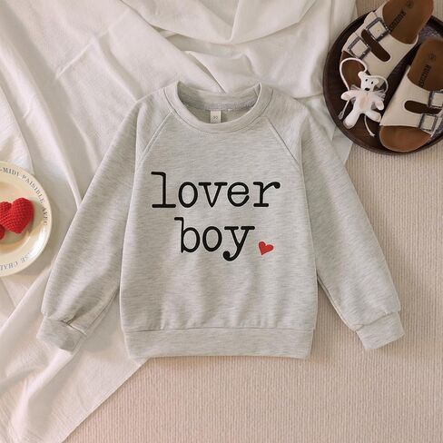 IZYJOY Toddler Baby Boy Valentine's Day Sweatshirt Boys Lover Heart Long Sleeve Shirts Crewneck Pullover Top in Kuwait