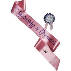 Amy's Bubbling Boutique Dream Catcher Baby Shower Mommy to Be Sash and Daddy to Be Pin Pink It's a Girl