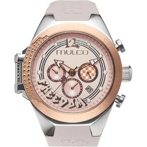 MULCO Watches for Women Freedom, Gold Stainless Steel Case with Wrist Silicone Band, Quartz Multifunctional Movement, Small Face Analog Display, Crystal Diamonds and Gold Accents, 100m Water Resistant
