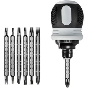 Effortless Ratchet Screwdriver, 12 In 1 Multi-function Chromium Vanadium Alloy Steel 2 Directions Screw Driver for Daily Household Repairs (1)