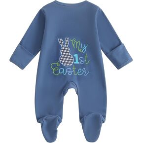 Lamuusaa Newborn Baby Girl Boy Valentines Day Outfit My First Valentines Footie Romper Zipper Bodysuit Jumpsuit Spring Outfit