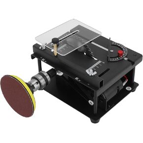 Table Saw, Multi-Functional Mini Table Saws Electric Desktop Saws DIY Wood Working Cutting Tool for DIY Handmade Wooden Model Crafts Woodworking Plastic Cutting(black)