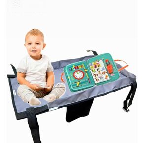 Airplane Seat Extender for Kids – Toddler Plane Bed Set with Montessori Busy Board – Toddler Airplane Travel Essentials – Soft Plane Bed, Portable Sensory Toys for Kids 1-4 Years Old