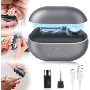 Electric Nail Clipper, 3 in 1 Electric Nail Trimmer and Polisher with Clip Storage & LED Light, USB Rechargeable & 2 Speed Gears for Baby, Kids, Seniors and Adults (Frosted Black)