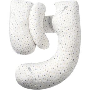 Spardar Pregnancy Pillow, Maternity Pillow for Pregnant Women with Breathable & Detachable Pillow Cover, Supports Abdomen, Back and Legs for Pregnant Women