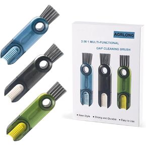 Bottle Brush 3 in 1 Multifunctional Crevice Cleaning Brush for Bottle Gap Tight Spaces Cup Kitchen Brush Small Silicone Bottle Brush Cleaner (3 Pack)