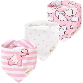 JN&LULU 3-Pack Newborn Baby Bibs Baby Bandana Drool Bibs for Drooling and Teething,Organic Cotton Bibs for Baby Gifts