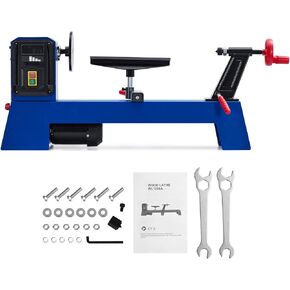 14 "× 20" مخرطة خشبية من Benchtop ، محرك طاقة 400 واط ، التحكم 4 سرعات (1040/1480/2130/2980 دورة في الدقيقة) ، بناء فولاذ متين للبلدان وتلميعها عالي السرعة ، مخرطة خشبية مع أدوات تحول الخشب
